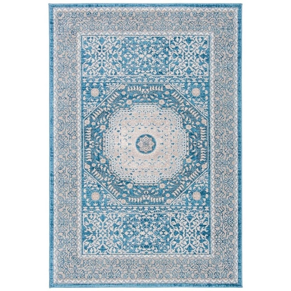 Safavieh 3 x 5 ft. Sofia Power Loomed Rectangle Area Rug Blue & Beige SOF365M-3 - main